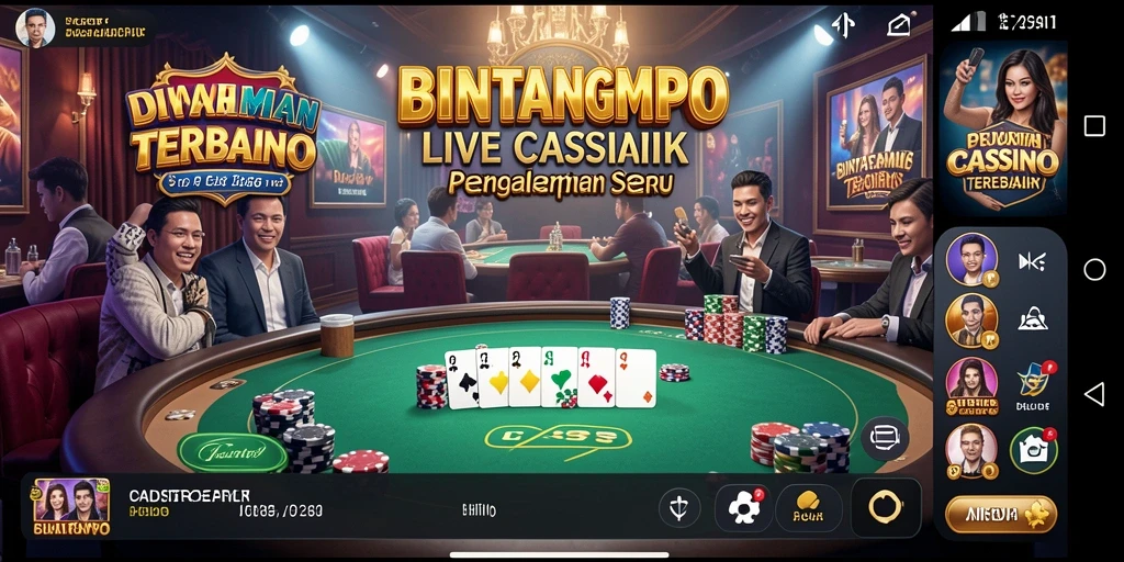 Tampilan menarik gameplay Live Casino di BINTANGMPO.