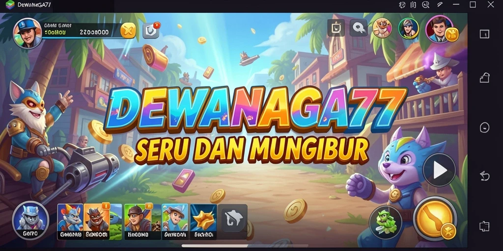 Tangkapan layar gameplay DEWANAGA77 dengan aksi arcade penuh tantangan.
