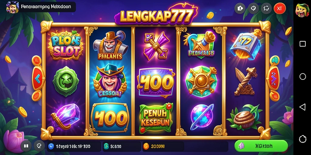 Screenshot LENGKAP777 menampilkan gameplay Slot yang seru dan menarik.