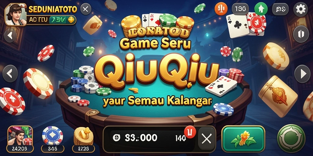Tampilan menarik dari gameplay QiuQiu SEDUNIATOTO.
